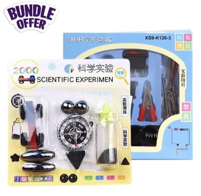 Picture of Bundle of Science Box Easy Electric Circuit Experiment Kit Practice Science Learning Skills Teaching Age 6-10 Science Toolkit and Science Experiment Magnets KIT for Education Science Experiment Tools with Magnet Car, Compass, Singing Magnets and more |-Multicolor