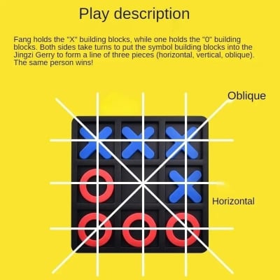 Picture of Tic Tac Toe Family Board Game Toys - Upgraded Plastic Tic-Tac-Toe X & O Chess - Birthday Gift for Kids - Parent-Child Educational Games |-Multicolor
