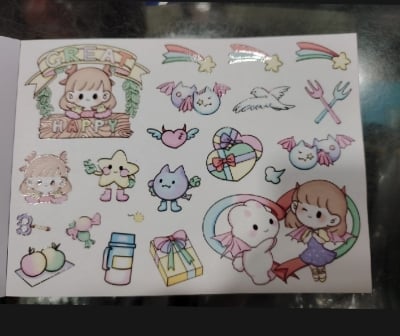 Picture of 50 Sheets Cute Cartoon Patterns Washi Stickers Handbook Student Decorative DIY Material Stickers Book-Multicolor