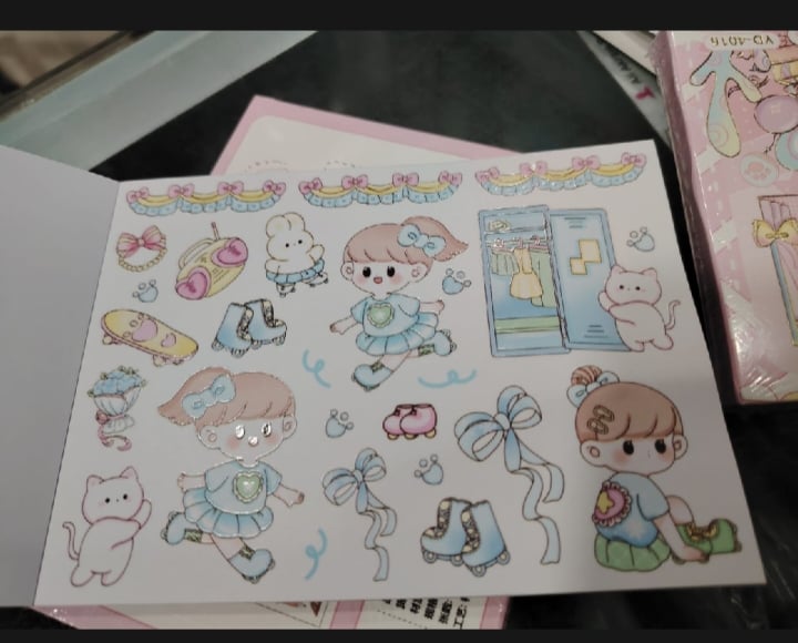 Picture of 50 Sheets Cute Cartoon Patterns Washi Stickers Handbook Student Decorative DIY Material Stickers Book-Multicolor