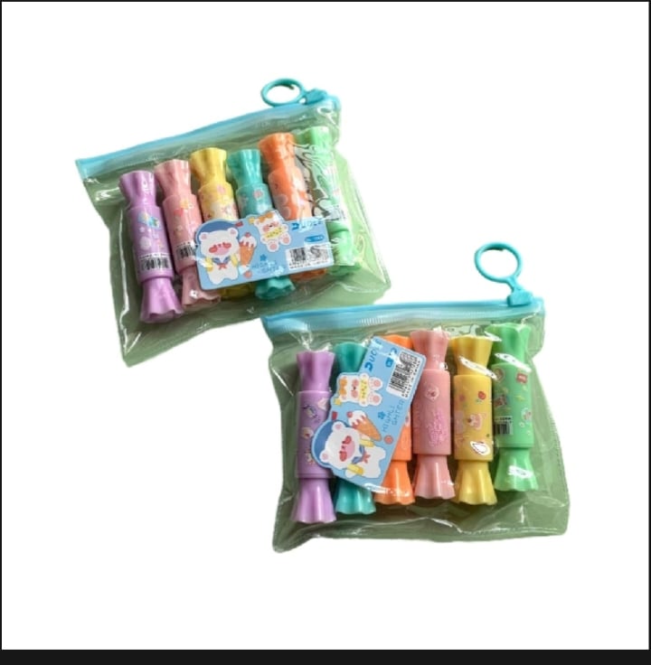 Picture of Kawaii Double headed Candy highlighters 6pc Set-Multicolor