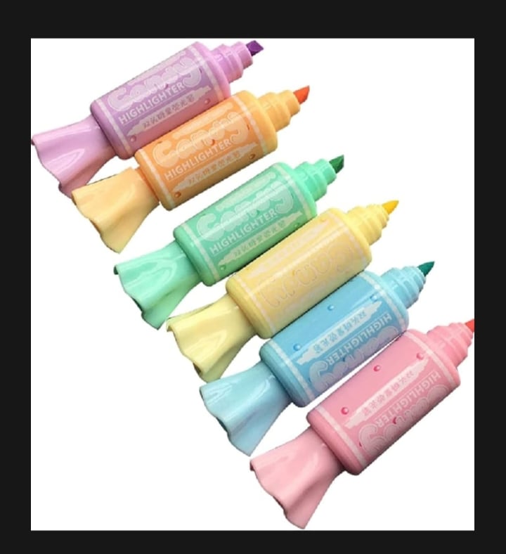 Picture of Kawaii Double headed Candy highlighters 6pc Set-Multicolor