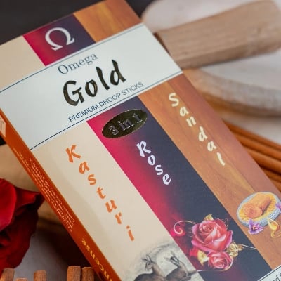 Picture of Omega Gold 3 in 1 Bambooless Dhoop Sticks-Multicolor