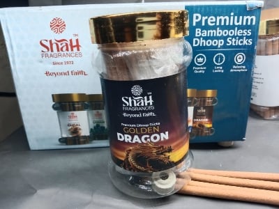 Picture of Shah Fragrances Golden Dragon Premium Dhoop Sticks (New Edition)-Grey
