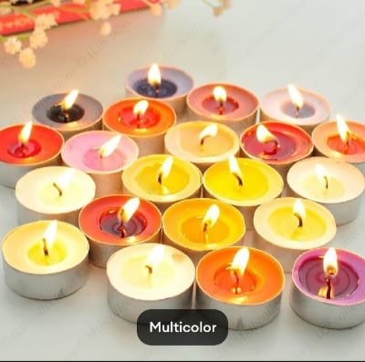 Picture of Romantic Tealight Candles Pack of  10 PCS-Multicolor