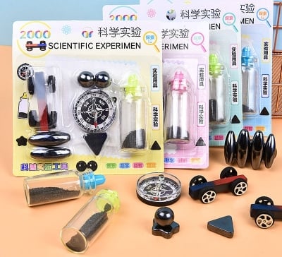 Picture of Science Experiment Magnets KIT for Education Science Experiment Tools with Magnet Car, Compass, Singing Magnets and more |-Multicolor