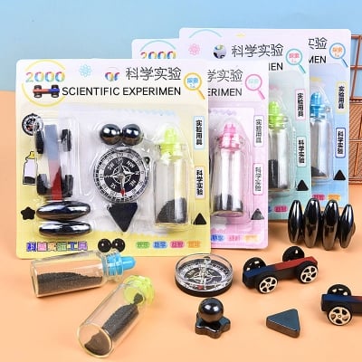 Picture of Science Experiment Magnets KIT for Education Science Experiment Tools with Magnet Car, Compass, Singing Magnets and more |-Multicolor