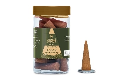 Picture of Loban 100 gram Cone Dhoop Jar Shah fragrances-Multicolor