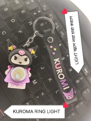 Picture of Kuromi Keychain Sanrio Cute Fashion Bag Keyring Anime Pendant Birthday Gift-Black