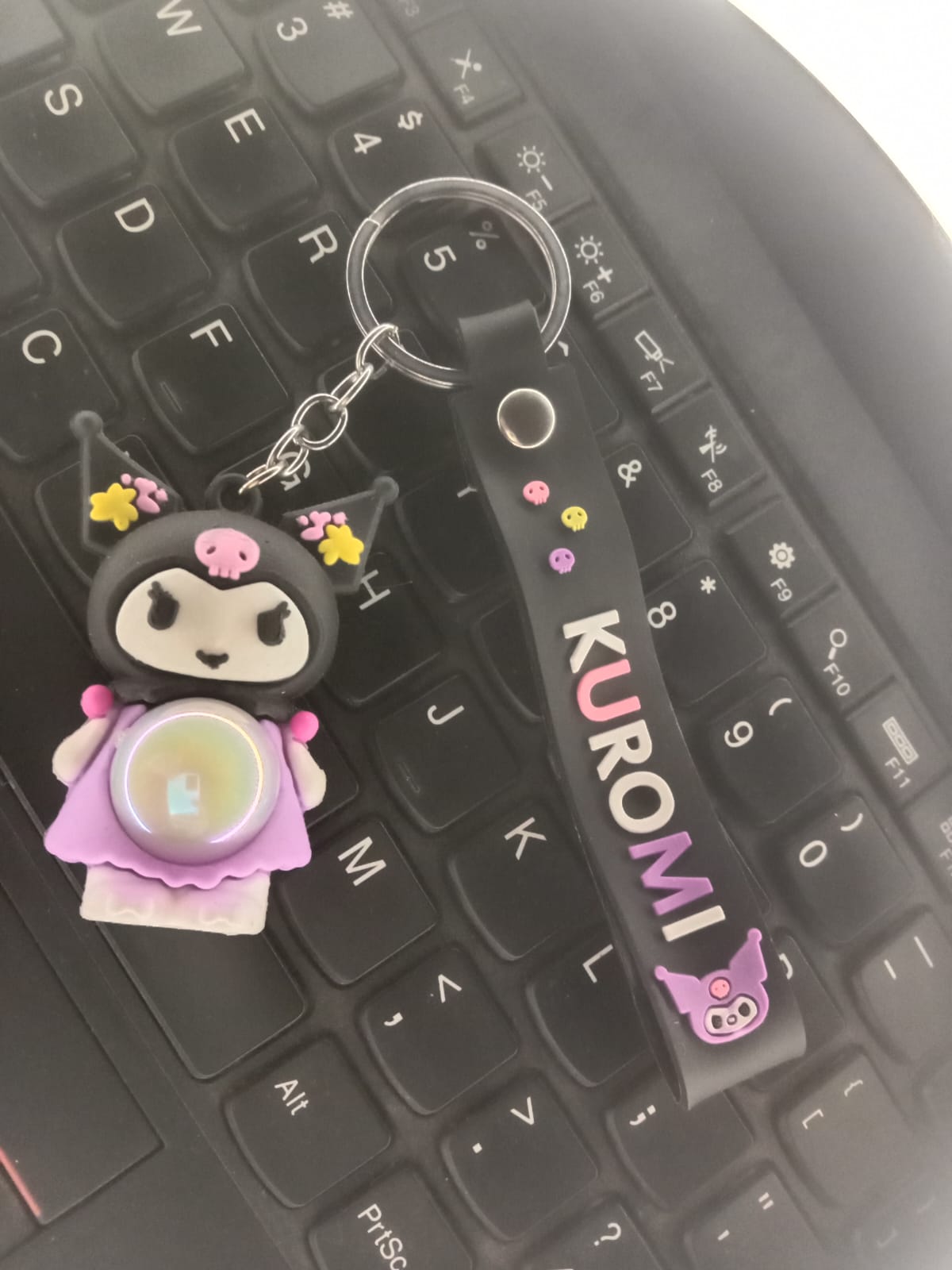 Picture of Kuromi Keychain Sanrio Cute Fashion Bag Keyring Anime Pendant Birthday Gift-Black