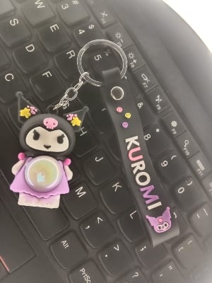 Picture of Kuromi Keychain Sanrio Cute Fashion Bag Keyring Anime Pendant Birthday Gift-Black