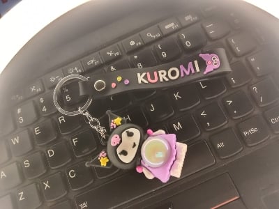 Picture of Kuromi Keychain Sanrio Cute Fashion Bag Keyring Anime Pendant Birthday Gift-Black