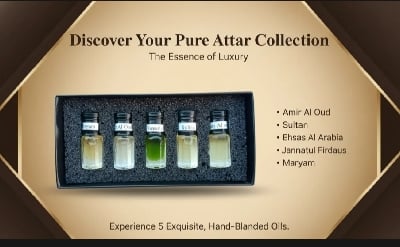 Picture of 5 pcs Combo Attar 3ml.(Ehsas Al Arabia,Sultan,Amir Al Oud,Jannatul Ferdous
✓ Maryam ) |-Body