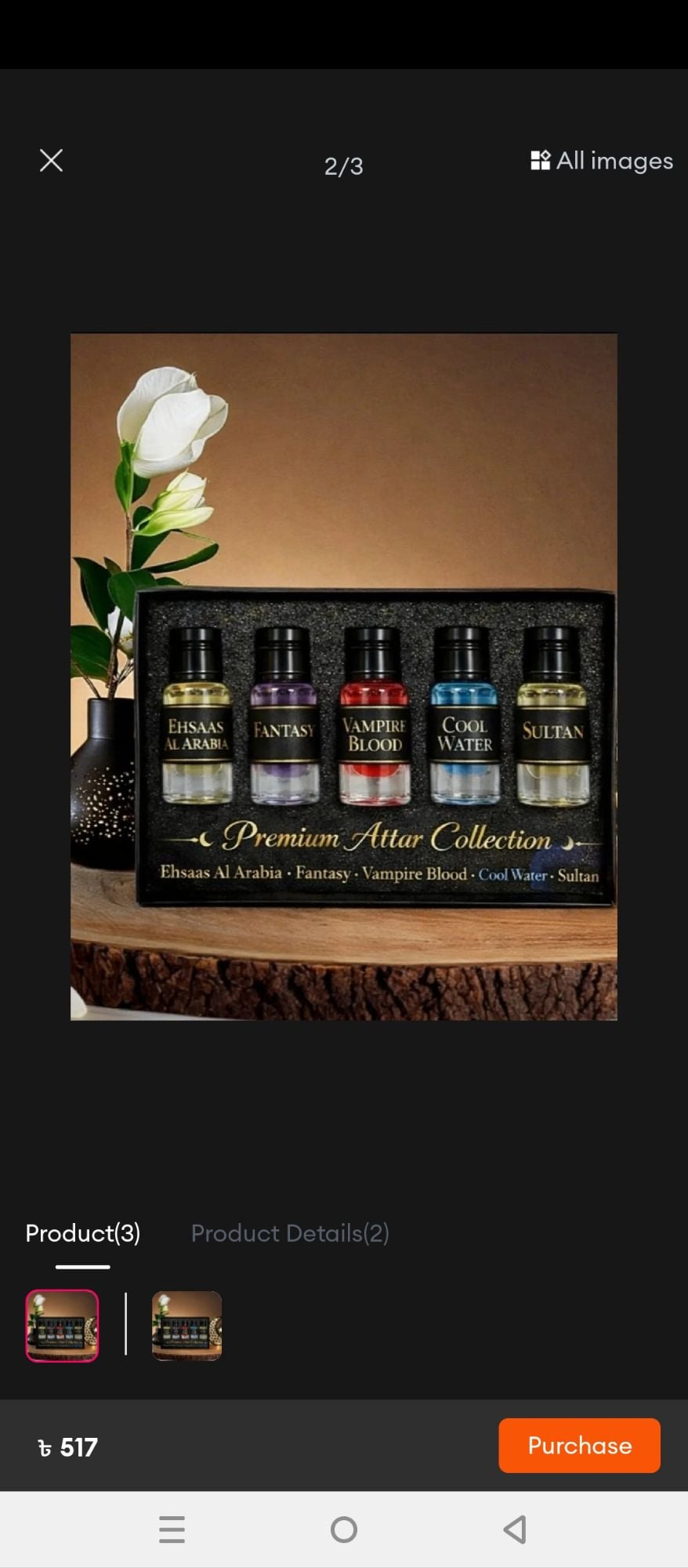 Picture of Premium Arabic Attar Gift Set – 5 Exclusive Fragrances (Vampire Blood 3ml, Cool Water3ml, Fantasy 3ml, Sultan 3ml, Ehsaas Al Arabia 3ml)-Body