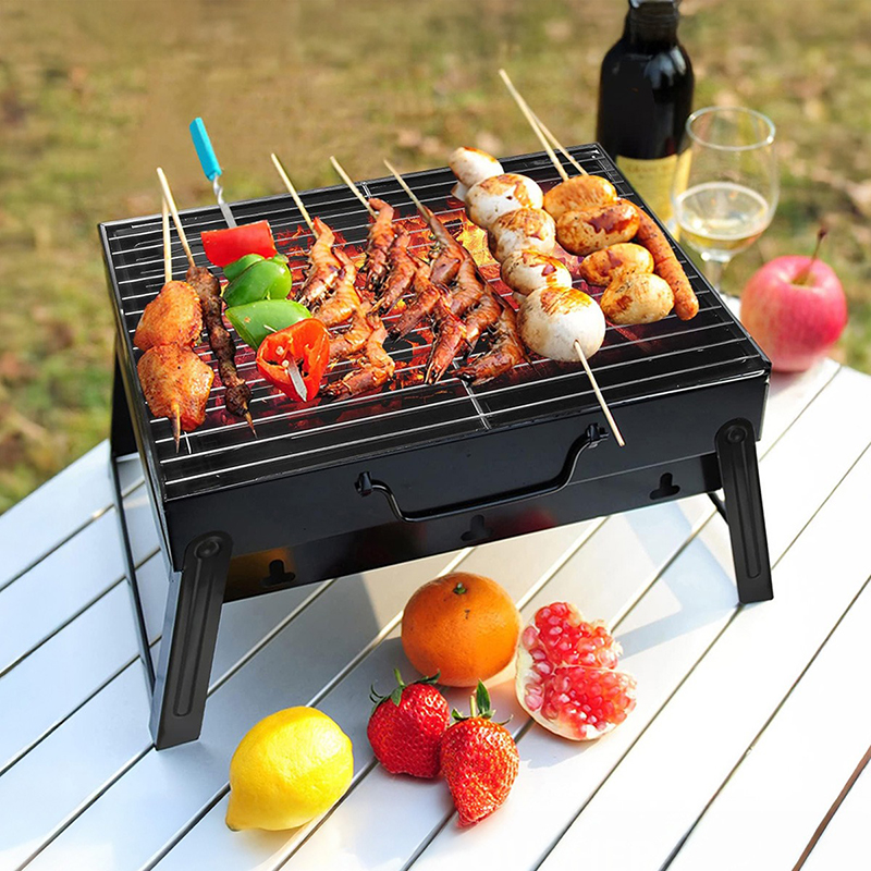 Picture of Combo 5-In-1 Offer BBQ Machine+12 Pieces BBQ Stick+2 Pieces Silicone Oil Brush+Steel Food Clip+Bamboo Shashlik Stick 8 inch 1 Pack