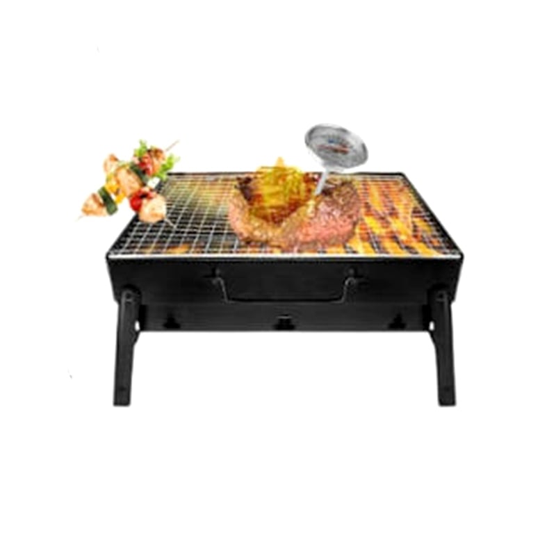 Picture of Combo 5-In-1 Offer BBQ Machine+12 Pieces BBQ Stick+2 Pieces Silicone Oil Brush+Steel Food Clip+Bamboo Shashlik Stick 8 inch 1 Pack