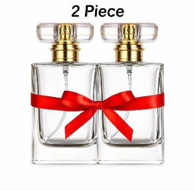 Picture of Empty Perfume Atomizer Refillable Spray Bottle 30ml 2 pcs - Transparent Glass Square Shape |-Multicolor