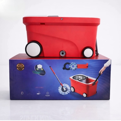 Picture of 360° Spin Mop Bucket Set with Wheels – Stainless Steel Handle & 2 Microfiber pad Unique Choice For Household Cleaning