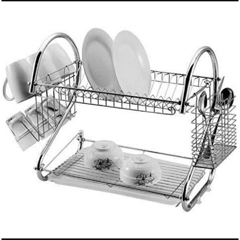 Picture of 2 Layer Dish Drainer Rack Stainless Steel