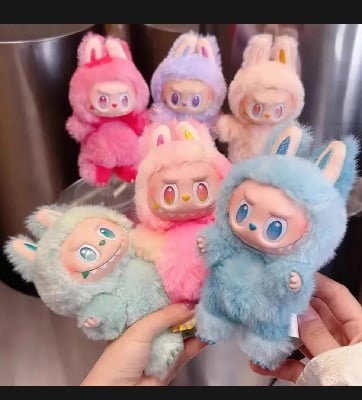 Picture of 3rd generation get into energy labubu plush doll key chain figure box key chain dolls🔥 Original Labubu Doll.(1pcs) |-Olive