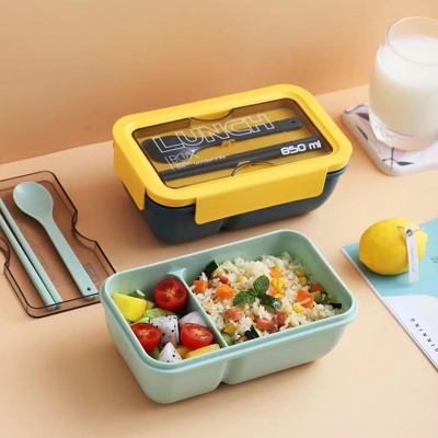 Picture of Tiffin Box Or Lunch Box. Plastic Two Part Smart Tiffin Lunch Box. School Tiffin Box