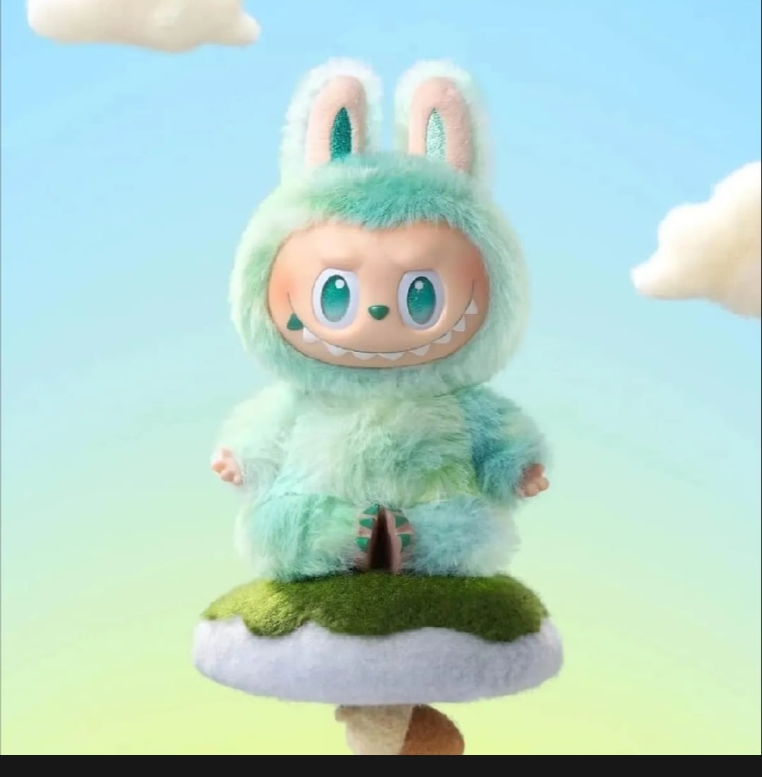 Picture of 3rd generation get into energy labubu plush doll key chain figure box key chain dolls🔥 Original Labubu Doll.(1pcs) |-Olive