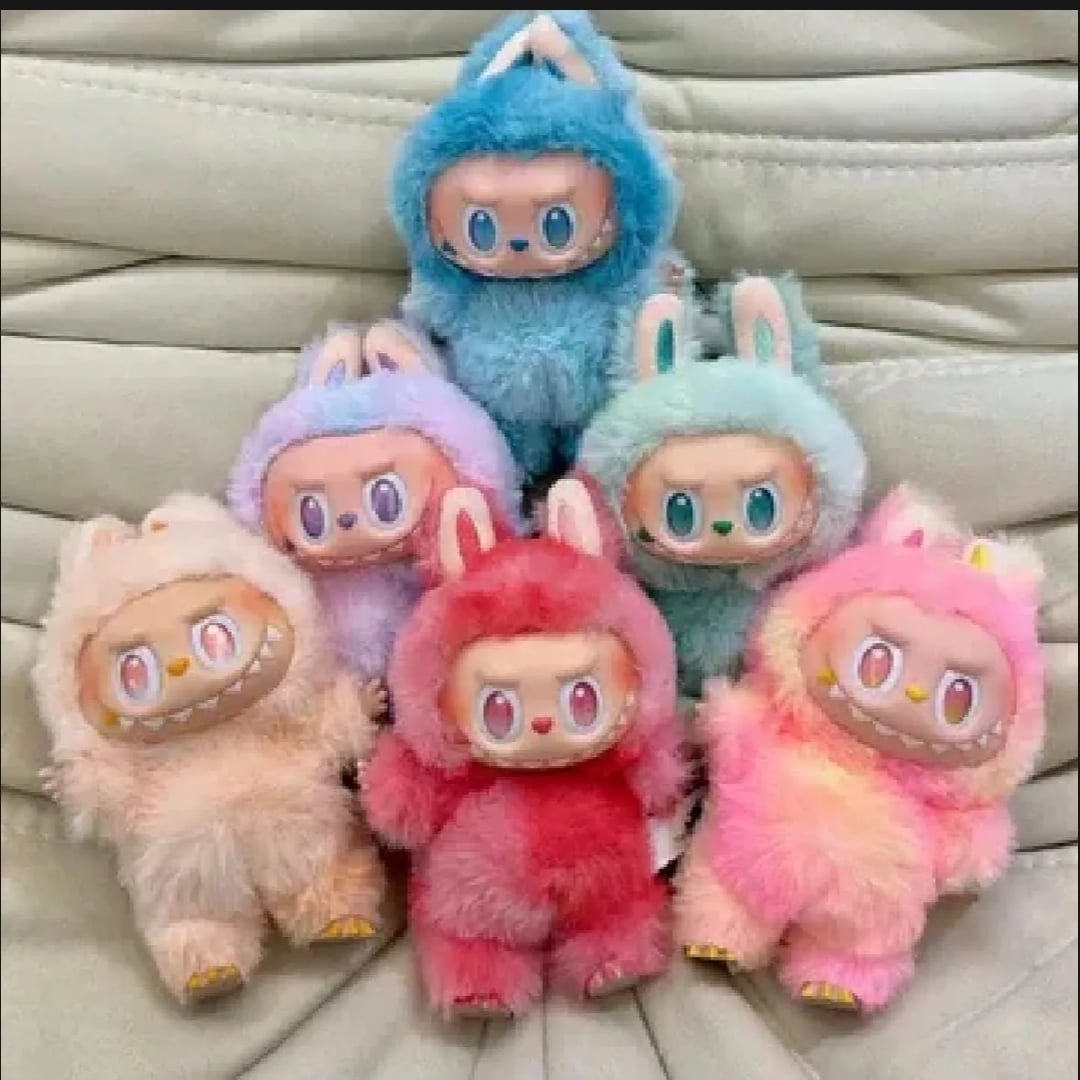 Picture of 3rd generation get into energy labubu plush doll key chain figure box key chain dolls🔥 Original Labubu Doll.(1pcs) |-Olive