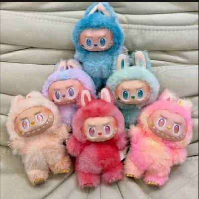 Picture of 3rd generation get into energy labubu plush doll key chain figure box key chain dolls🔥 Original Labubu Doll.(1pcs) |-Olive