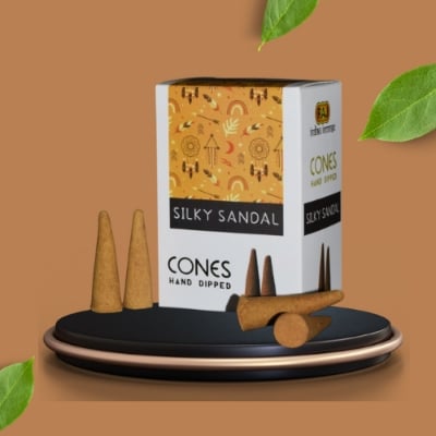 Picture of Silky Sandal Hand Dipped Incense Cones-Multicolor