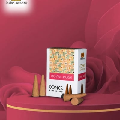 Picture of Royal Rose Hand Dipped Incense Cones-Multicolor