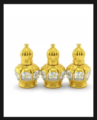 Picture of Premium Royal Golden Empty Glass Attar Bottle with Roll-on - 12ml |-Multicolor