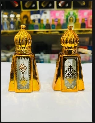 Picture of Royal Golden Attar Bottle - Refillable Glass Empty Perfume Bottle |-Multicolor