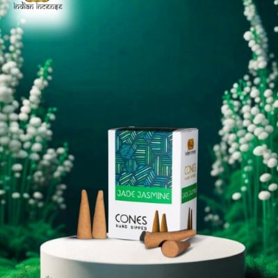 Picture of Jade Jasmine Cones, Hand Dipped Incense Cones-Multicolor