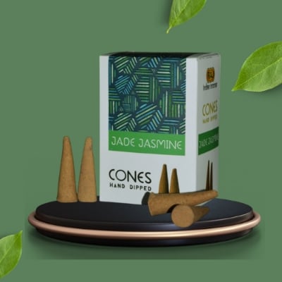 Picture of Jade Jasmine Cones, Hand Dipped Incense Cones-Multicolor