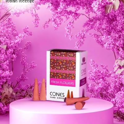 Picture of Fresh Flowers Hand Dipped Incense Cones-Multicolor