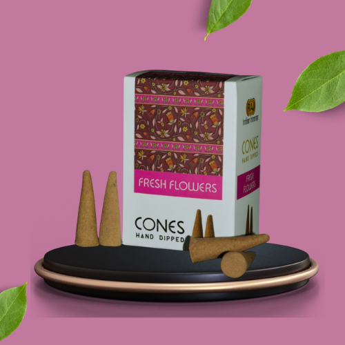 Picture of Fresh Flowers Hand Dipped Incense Cones-Multicolor