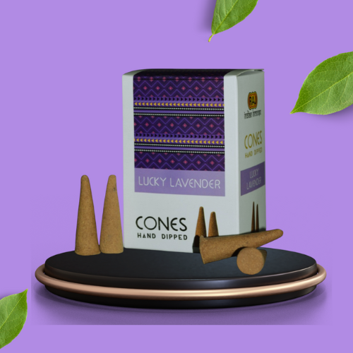 Picture of Lucky Lavendar Hand Dipped Incense Cones-Multicolor