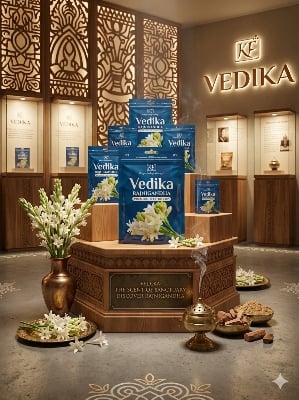 Picture of Vedika Rajnigandha Premium Wet Dhoop, a type of incense traditionally used for spiritual and aromatic purposes. -Multicolor