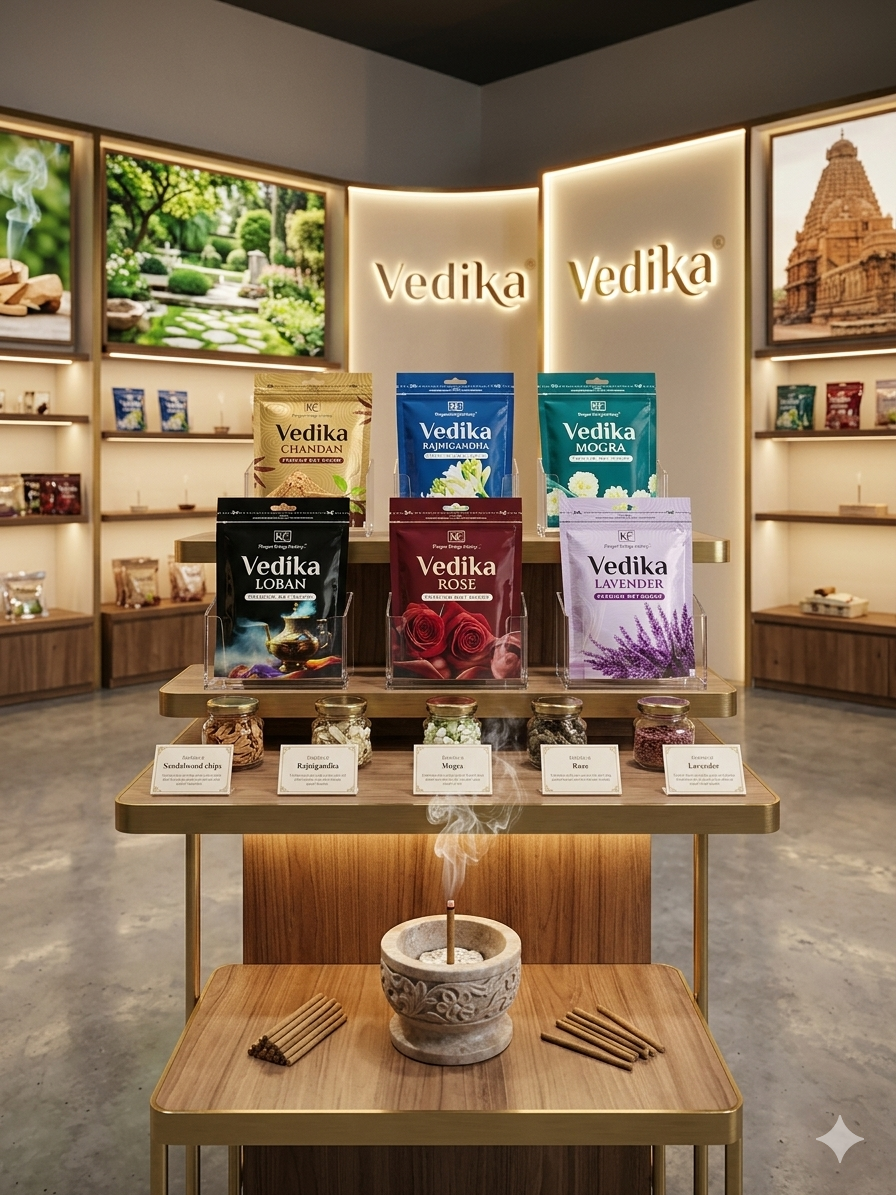 Picture of Vedika Rajnigandha Premium Wet Dhoop, a type of incense traditionally used for spiritual and aromatic purposes. -Multicolor