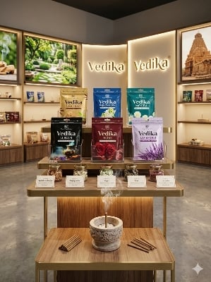 Picture of Vedika Rajnigandha Premium Wet Dhoop, a type of incense traditionally used for spiritual and aromatic purposes. -Multicolor