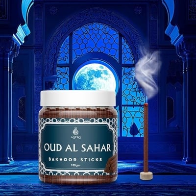 Picture of Oud Al Sahar Premium Bakhoor Sticks | Rose Saffron Caramel Oud Amber Musk Fragrance | Ideal for Home Relaxation Meditation Prayer | Charcoal & Bamboo Free Arabian Bukhoor Sticks | 100gms-Multicolor