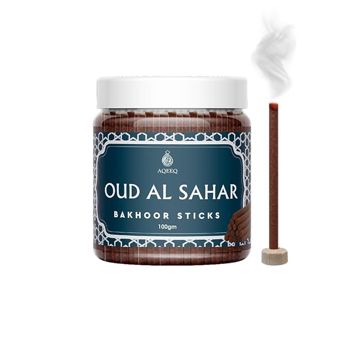 Picture of Oud Al Sahar Premium Bakhoor Sticks | Rose Saffron Caramel Oud Amber Musk Fragrance | Ideal for Home Relaxation Meditation Prayer | Charcoal & Bamboo Free Arabian Bukhoor Sticks | 100gms-Multicolor