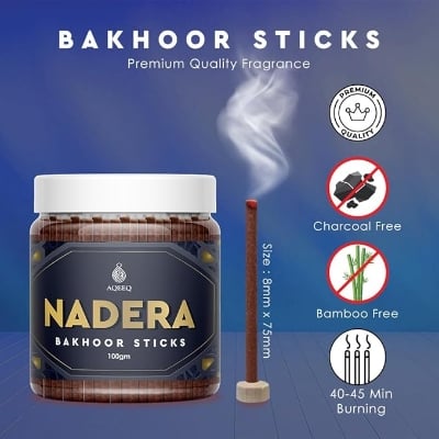 Picture of Nadera Bakhoor Oud Sticks for Home Prayer Meditation | Arabic Oud Bakhoor Incense Sticks | Premium Arabian Oudh Sticks | Charcoal & Bamboo Free | 100g Jar-Multicolor