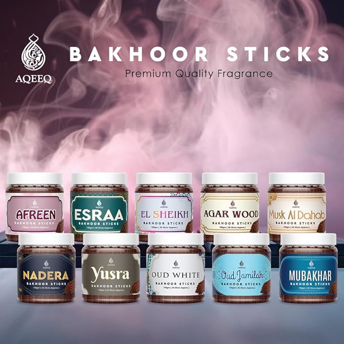 Picture of Jannat ul Firdaus Bakhoor Sticks | Fresh Floral Arabic Bakhoor Incense Sticks for Home Prayer Mediation Relaxation | Divine Premium Arabian Bukhoor | 100g Jar-Multicolor