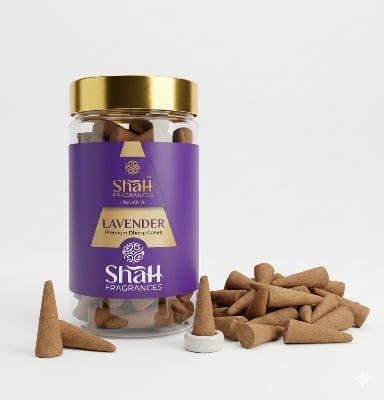 Picture of Shah Fragrances Lavender premium  Dhoop Cones (100gm)New Edition |-Multicolor