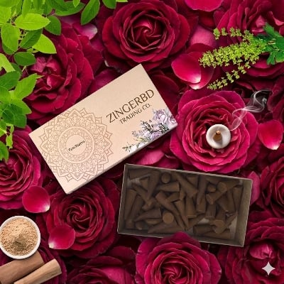 Picture of Natural Incense Cone - Indian Rose-Multicolor