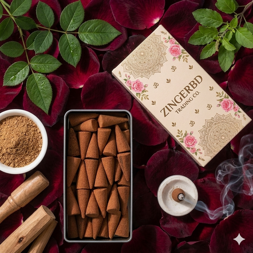 Picture of Natural Incense Cone - Indian Rose-Multicolor