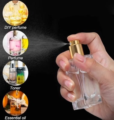 Picture of 6 Pack Glass Perfume Bottles 30ml Refillable Empty Perfume Bottles for Face Toner for Women Men Gold-Multicolor