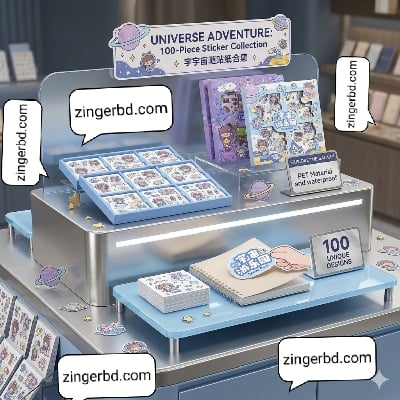 Picture of 100 Sheets Stickers Box Space Park Anime Figure Pattern Decorative PET Cartoon Character Decals for Scrapbook |-Multicolor