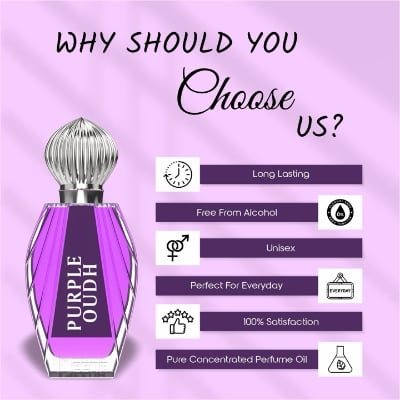 Picture of Meena Purple Oudh Concentrated Perfume Oil 20ml |-Multicolor